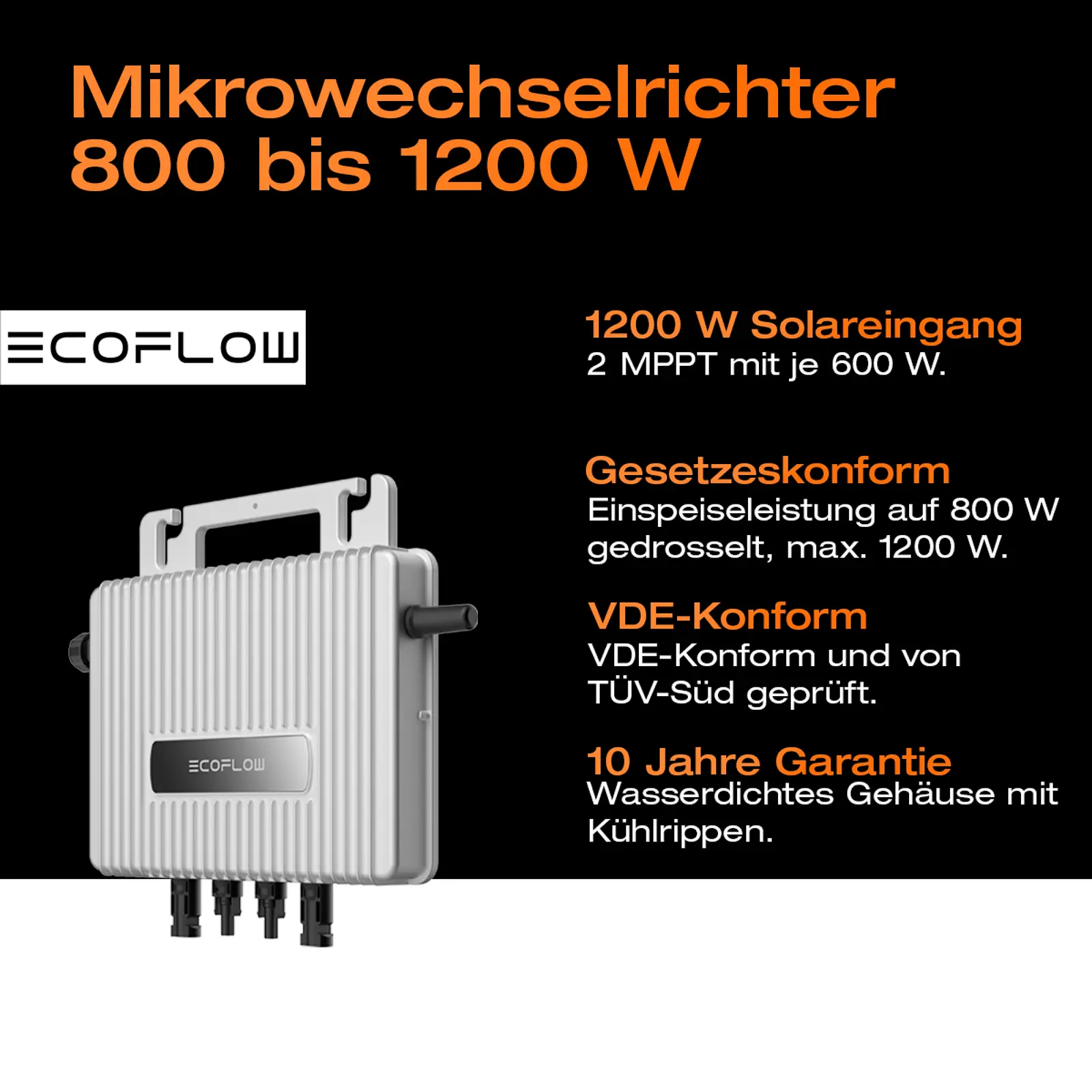 Balkonkraftwerk 970 W mit Montagesystem für Ziegeldach