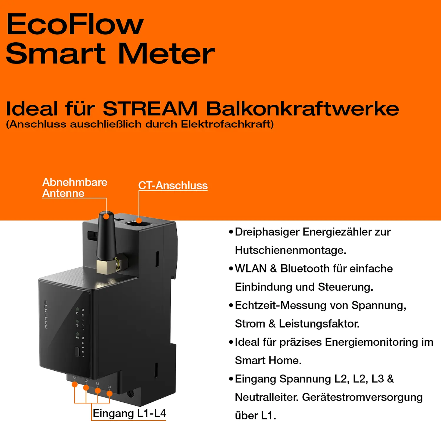 Balkonkraftwerk mit Speicher Pro 1350 W mit Gittergeländer Halterung