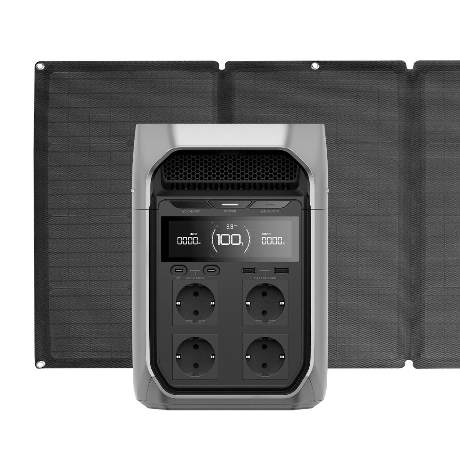EcoFlow Delta 3 Plus  Powerstation mit faltbaren 160 W Solarpanel – kompaktes Set für mobile Stromversorgung