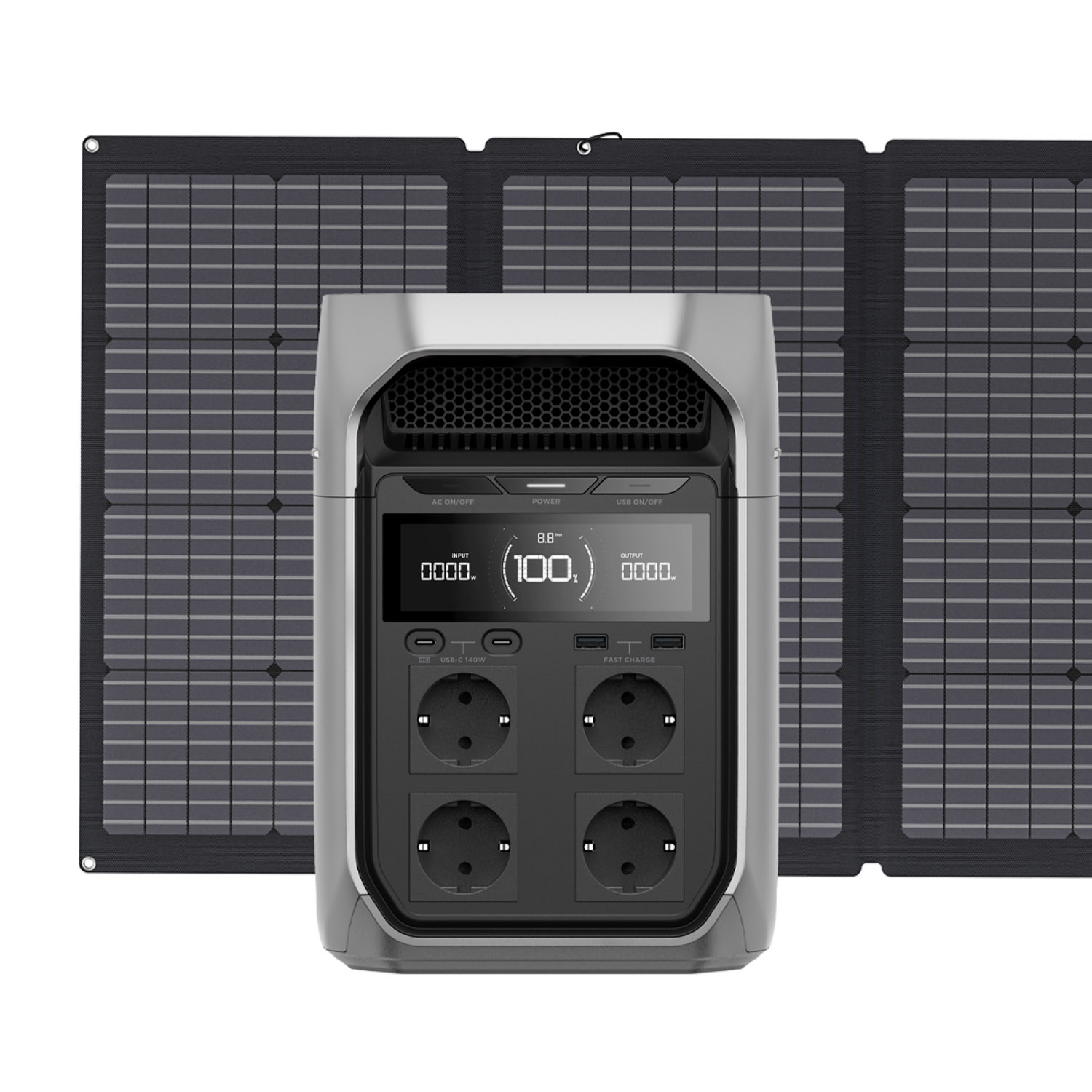 EcoFlow Delta 3 Plus  Powerstation mit faltbaren 220 W Solarpanel – kompaktes Set für mobile Stromversorgung