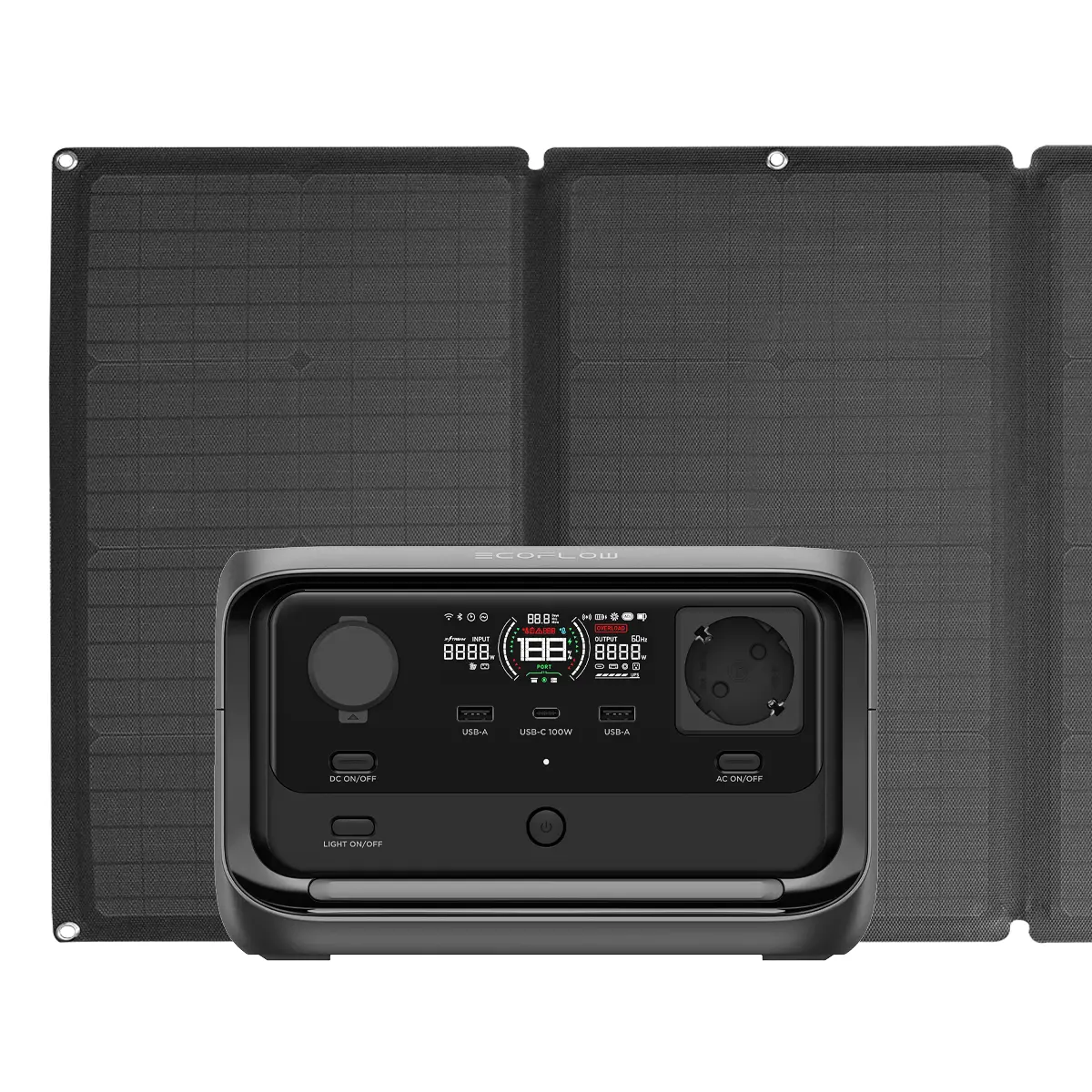 EcoFlow River 3 Plus Powerstation mit mobilem 160 W Solarpanel – kompaktes Set für mobile Stromversorgung