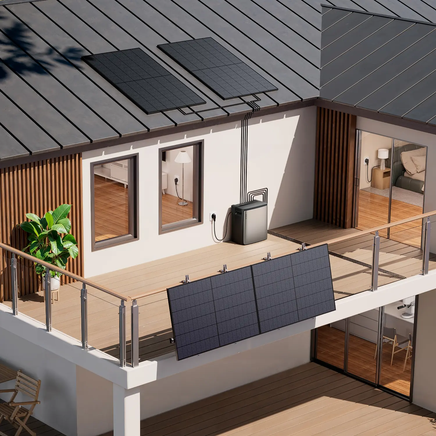Balkonkraftwerk mit Speicher 1800 W & 3,8 kWh Komplettset