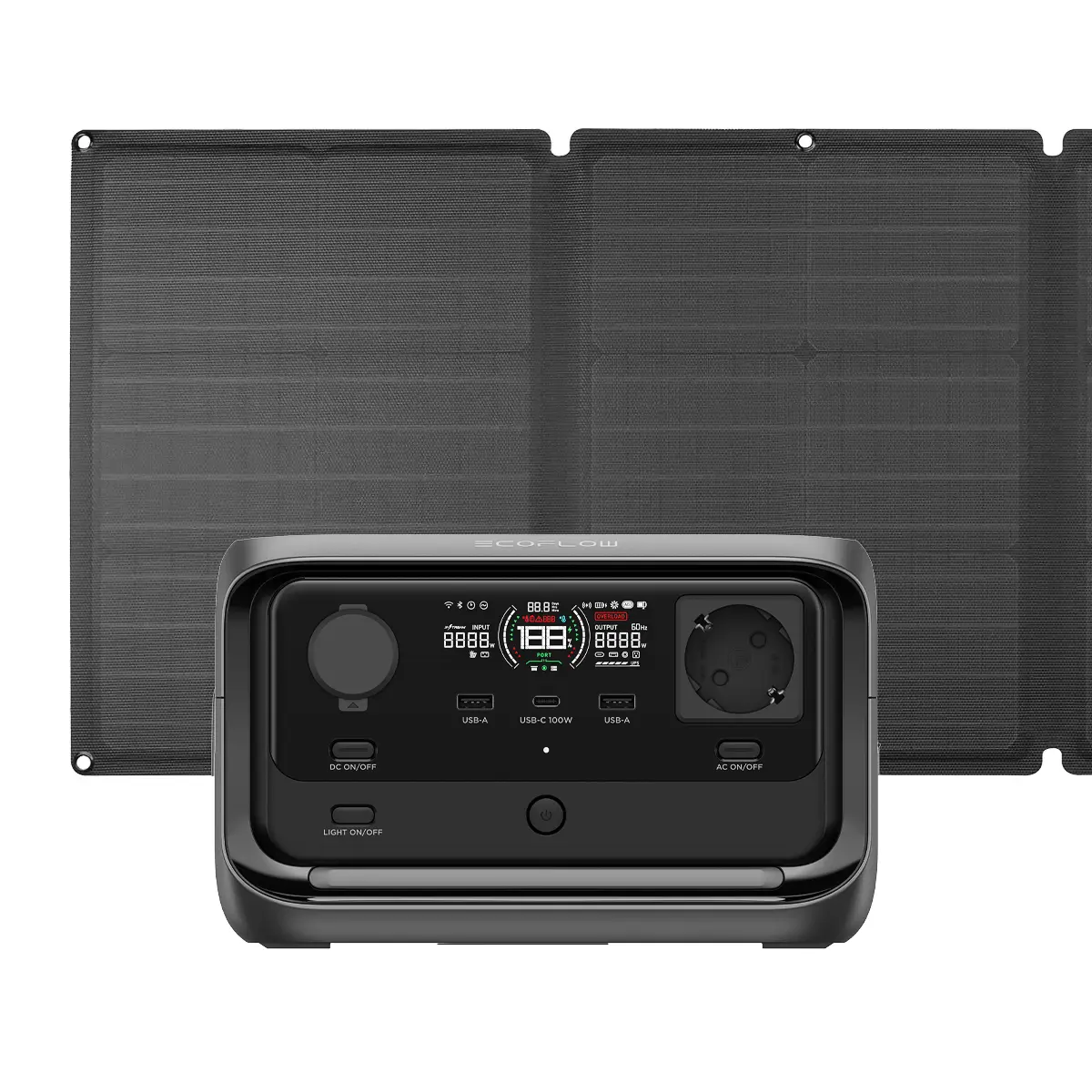 EcoFlow River 3 Plus Powerstation mit mobilem 110 W Solarpanel – kompaktes Set für mobile Stromversorgung