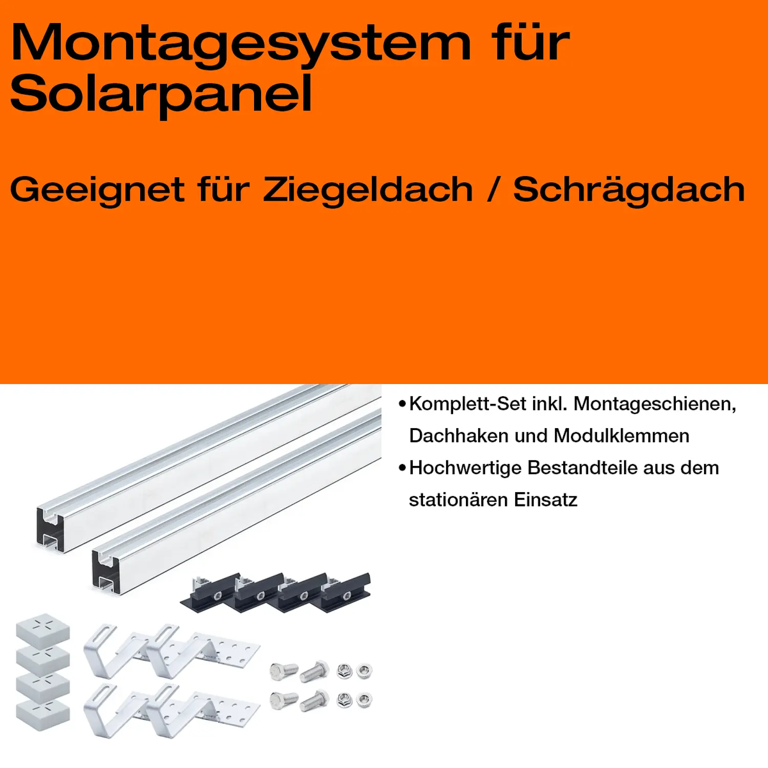 Balkonkraftwerk 800 W für Ziegeldach