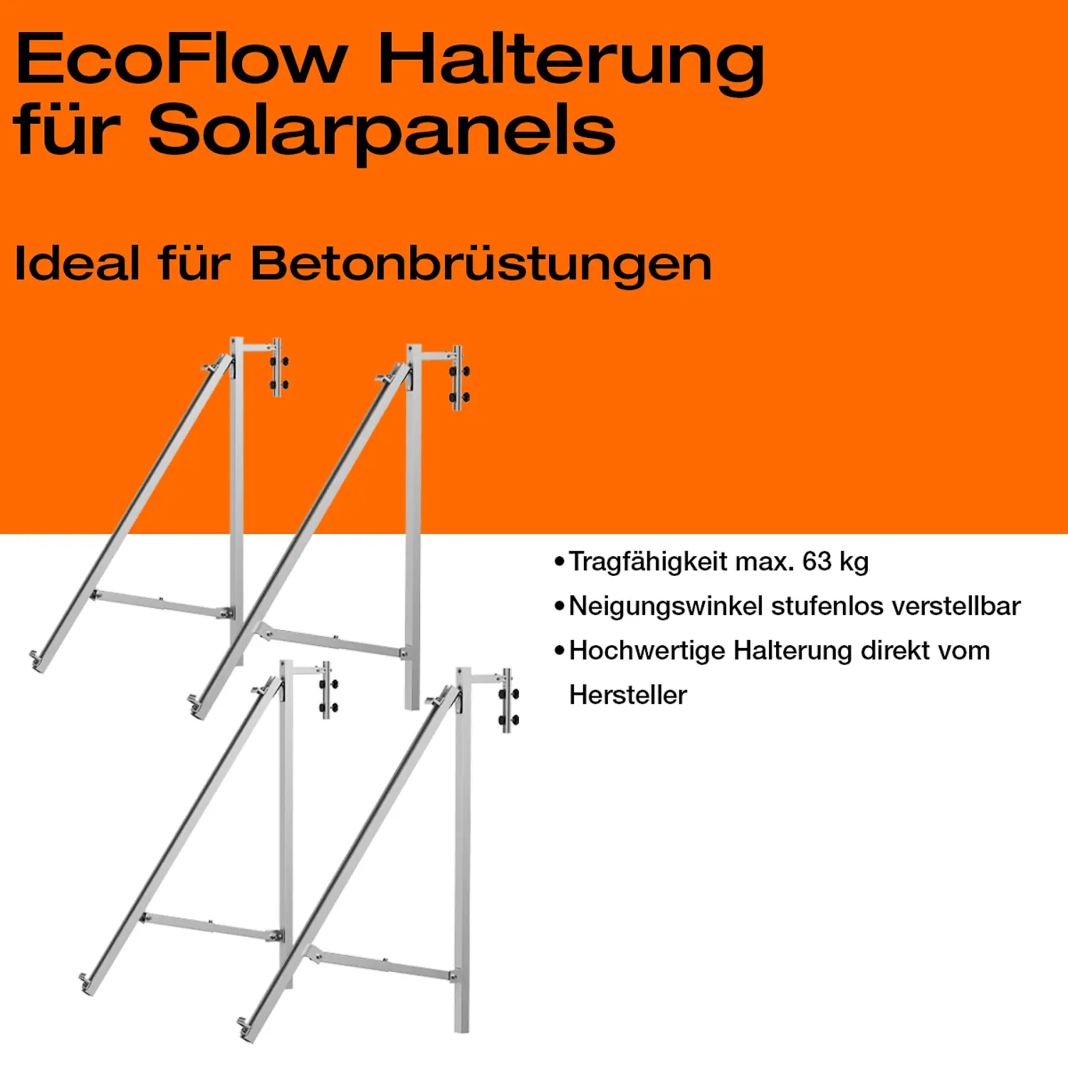 Balkonkraftwerk-Halterung für Betongeländer
