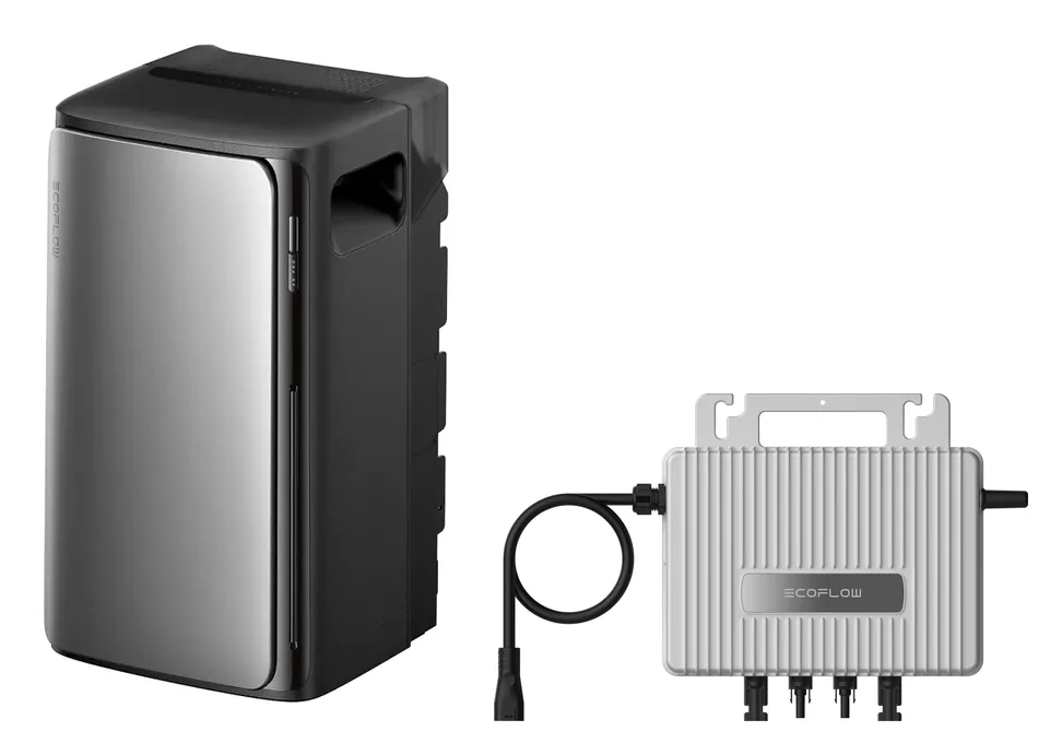 EcoFlow STREAM AC Pro Speicher neben dem STREAM Mikrowechselrichter