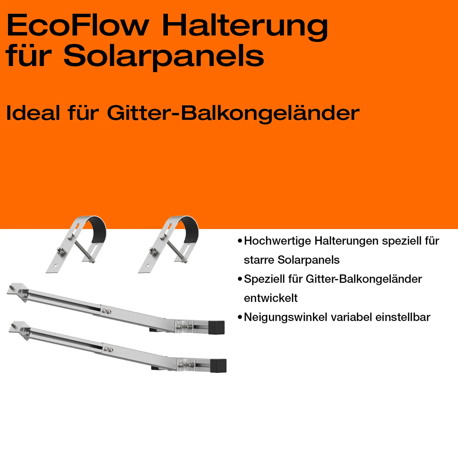 Balkonkraftwerk-Halterung für Gittergeländer
