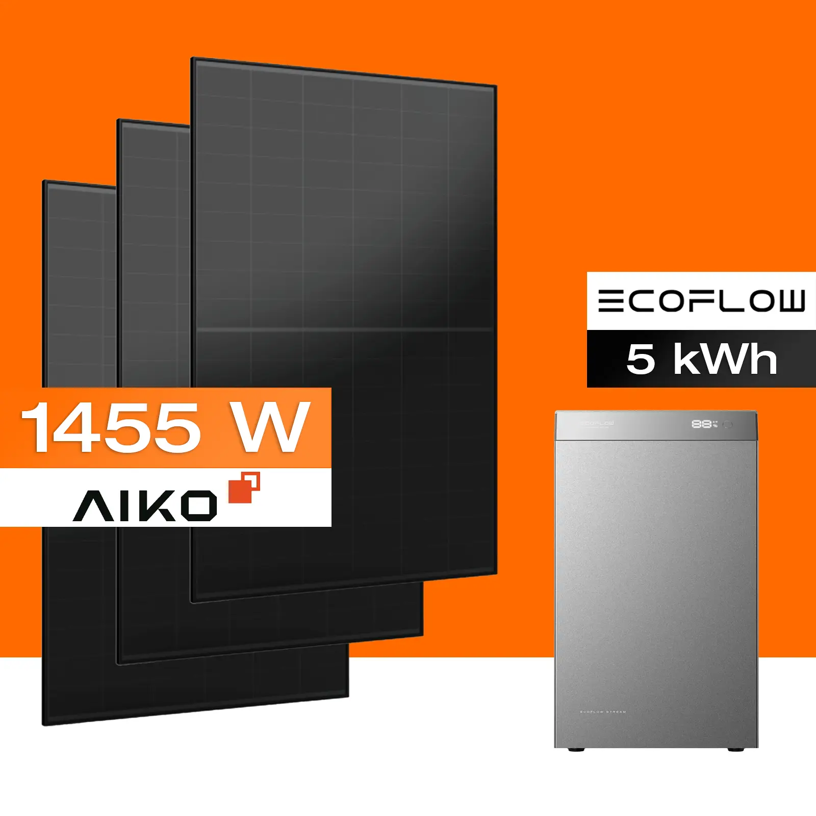 Balkonkraftwerk mit Speicher 5 kWh, 1455 W