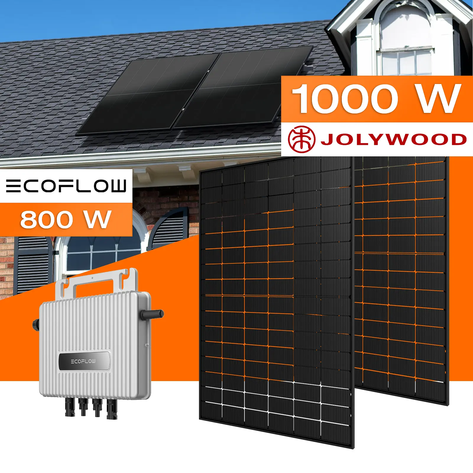 Balkonkraftwerk 1000 W mit Montagesystem für Ziegeldach