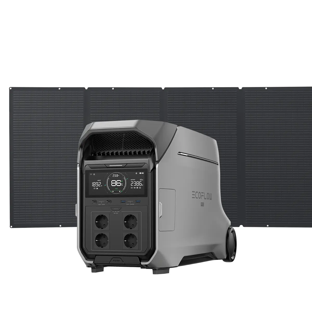 EcoFlow Delta Pro 3 Set mit Solarpanels – 4 kWh Stromspeicher und 400 Wp PV-Leistung im Komplettpaket