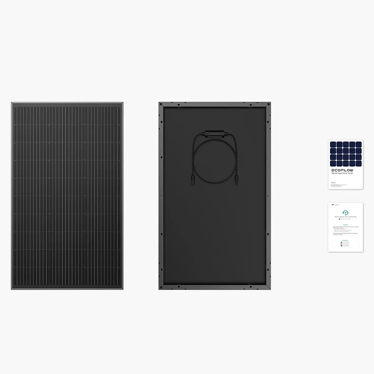 2× EcoFlow 100 W Solarpanel – starre PV-Module zur festen Montage