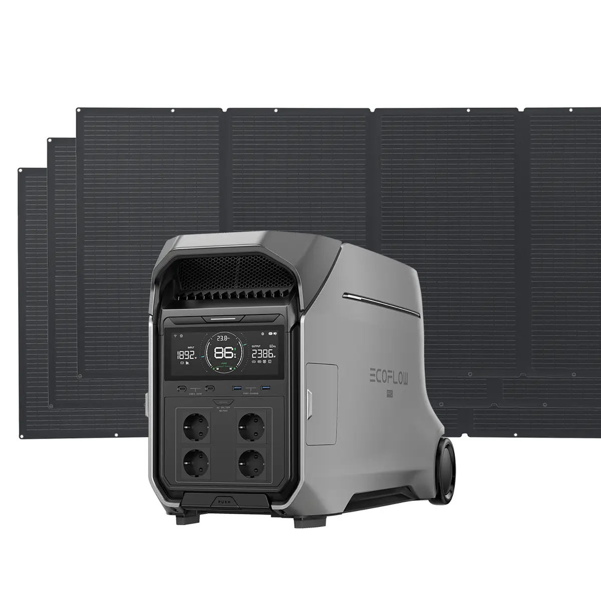 EcoFlow Delta Pro 3 Set mit Solarpanels – 4 kWh Stromspeicher und 1200 Wp PV-Leistung im Komplettpaket