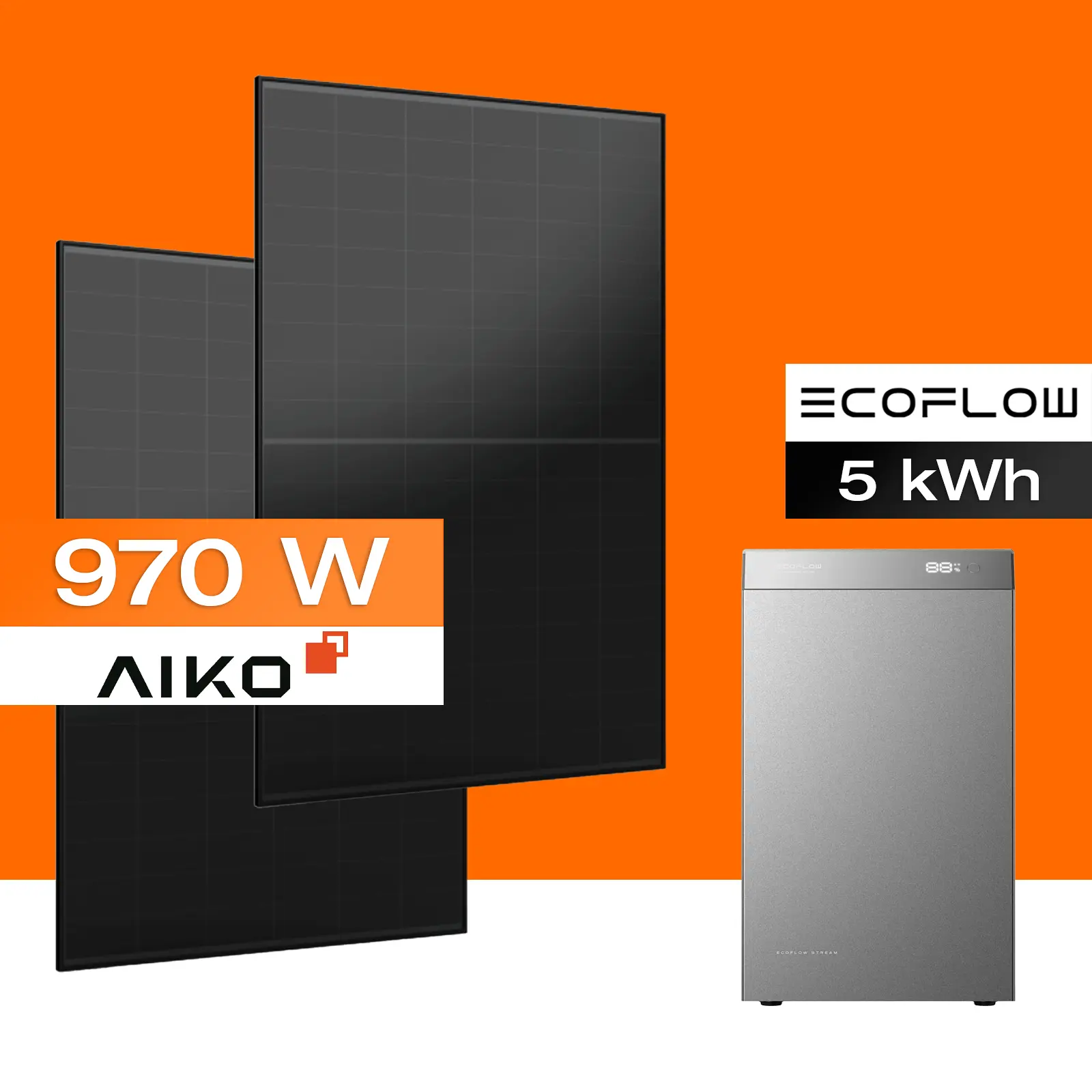 Balkonkraftwerk mit Speicher 5 kWh, 970 W