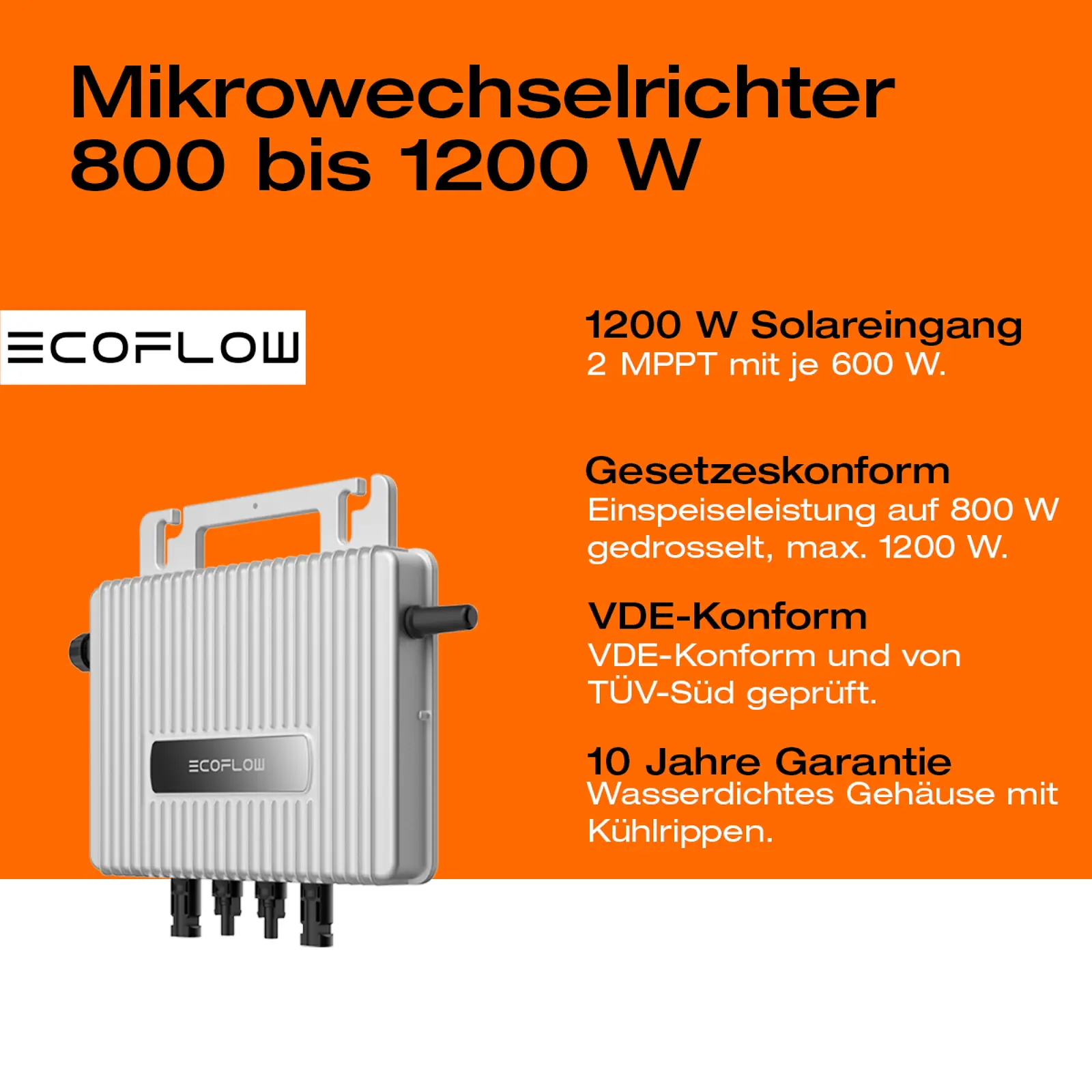Balkonkraftwerk 1000 W mit Montagesystem für Ziegeldach