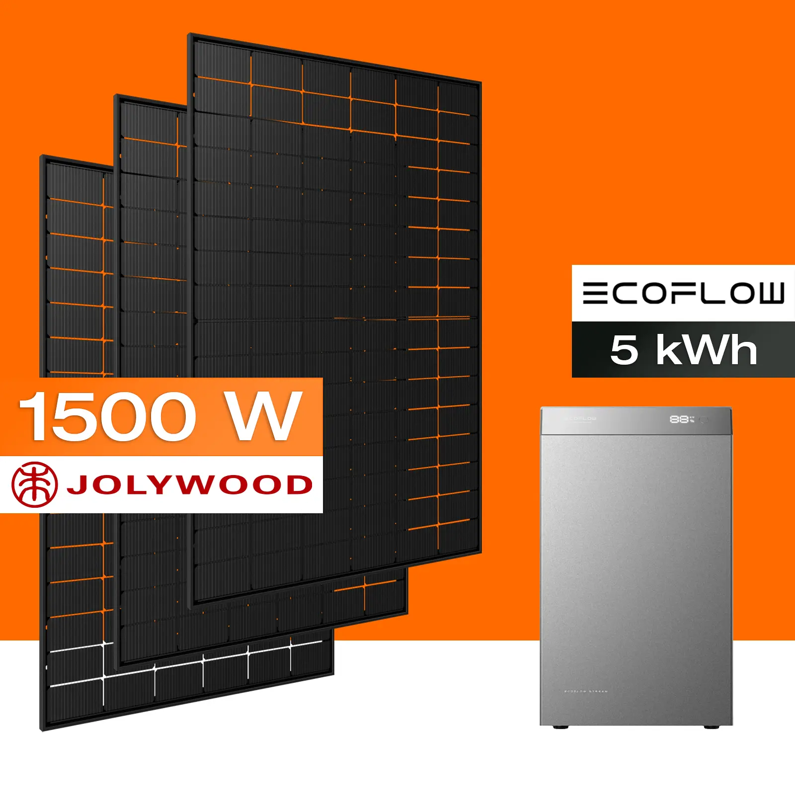 Balkonkraftwerk mit Speicher 5 kWh, 1500 W