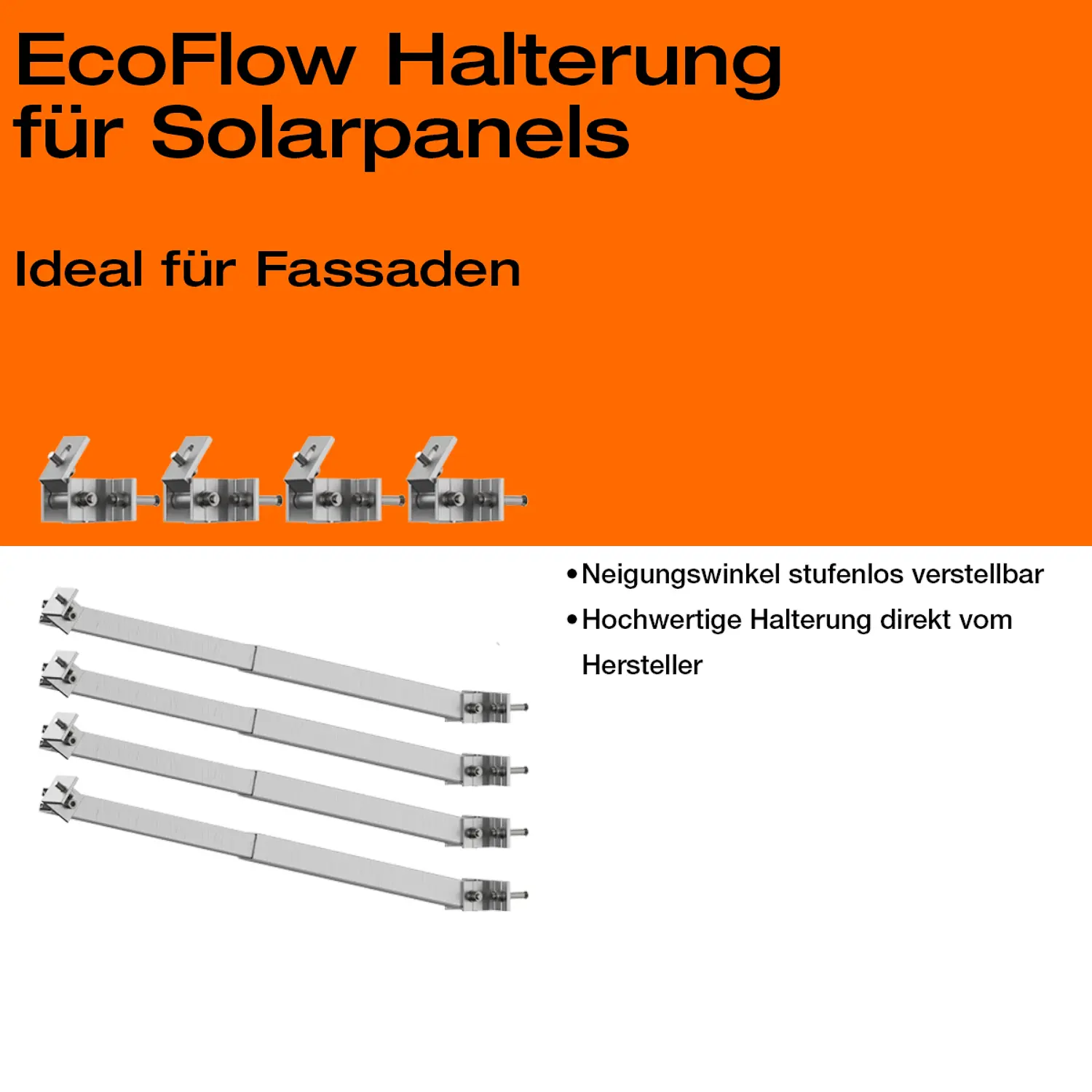 Balkonkraftwerk-Halterung für Fassade 50°